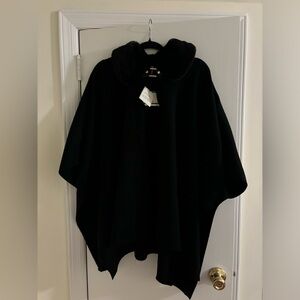 Anne Klein Women's Fur Trim Buckle Cape